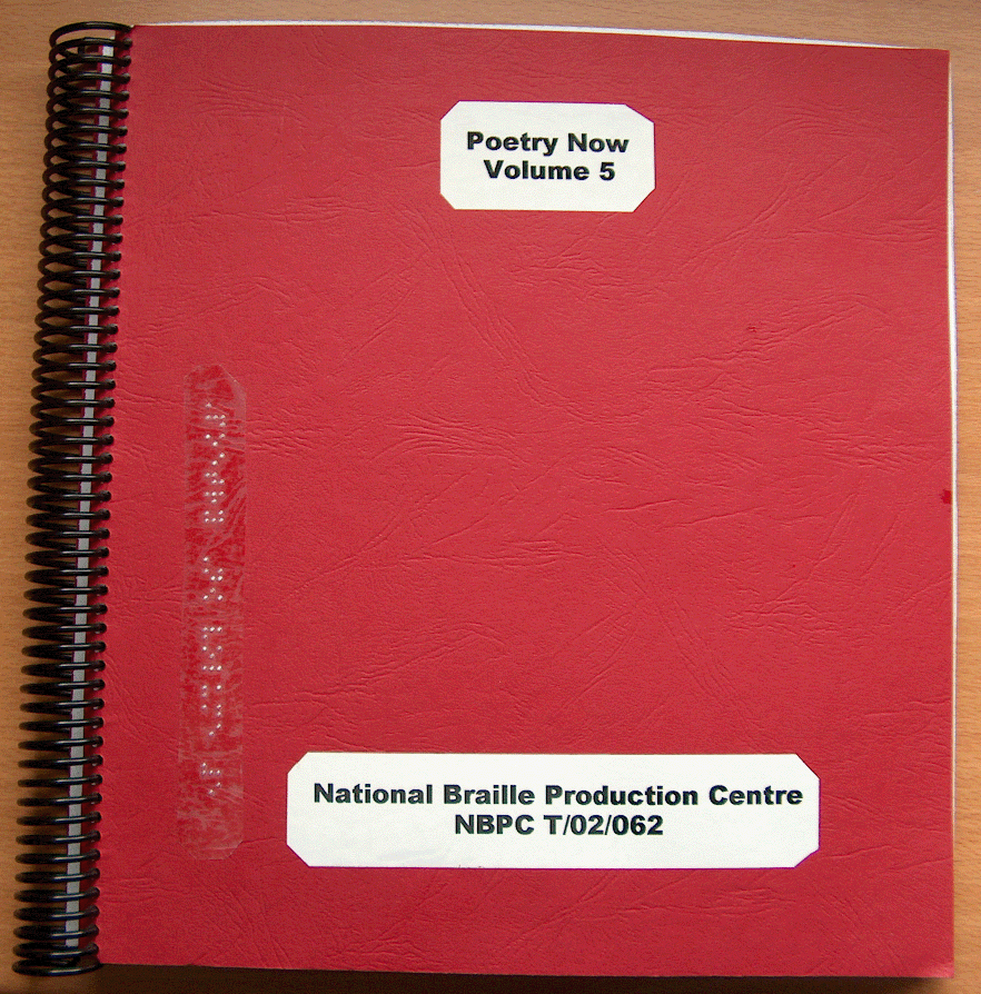 Cover of Braille book. Braille and Print Labels. Click to enlarge.